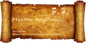Pfeiffer Hetény névjegykártya